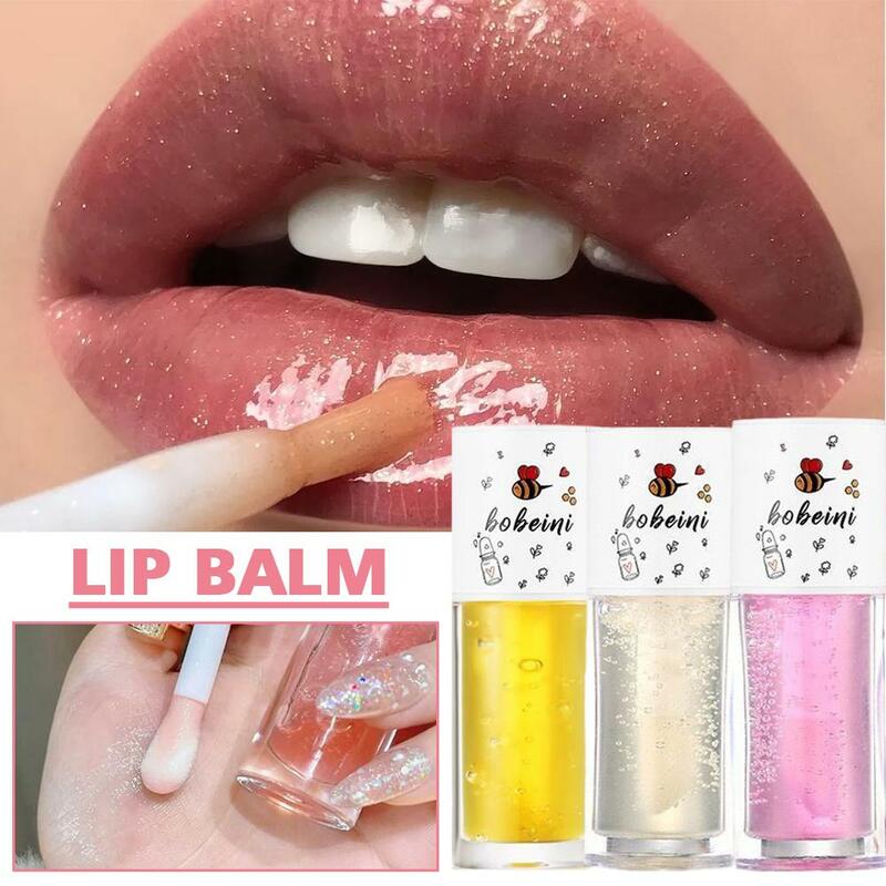 Pelembap, Lip Gloss pemadat bibir, penambah garis Serum halus, pompa perbaikan, mengurangi minyak esensial bibir, minyak bibir C F0b3
