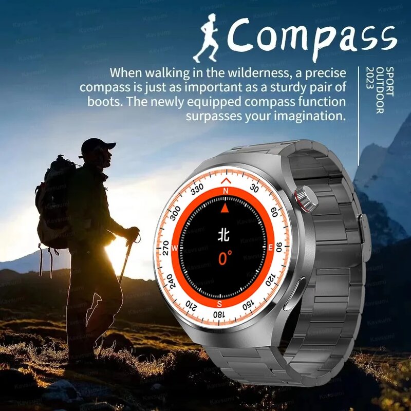 For HUAWEI GT4 Pro GPS NFC Smart Watch Men 360*360 AMOLED Screen Heart rate Bluetooth Call IP68 Waterproof Man Smartwatch 2024