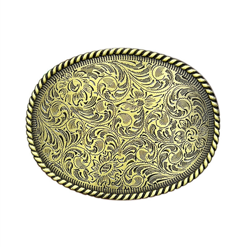 Boucle de ceinture à motif d'herbe Tang, style ethnique occidental