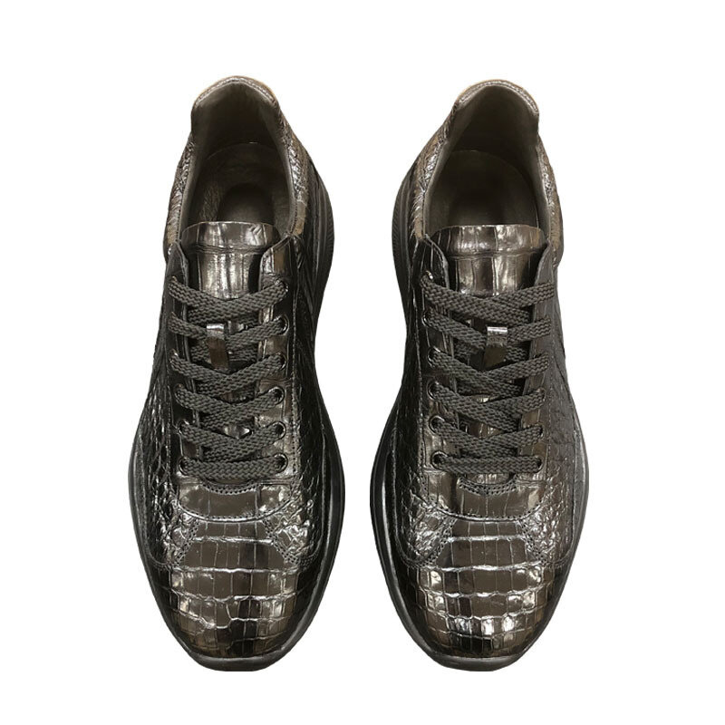 Sapatos casuais masculinos com pele de crocodilo, sapatos masculinos de couro genuíno, nova chegada, 028, 2023
