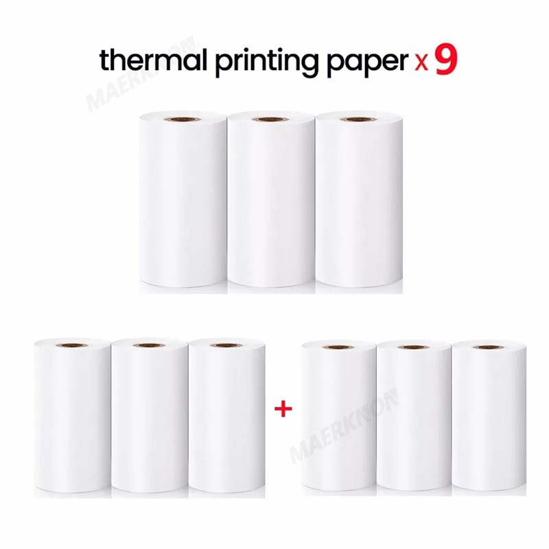 Rolo de papel de impressão térmica, 57x30mm, colorido, branco, semi-transparente, impressão instantânea, câmera, etiqueta