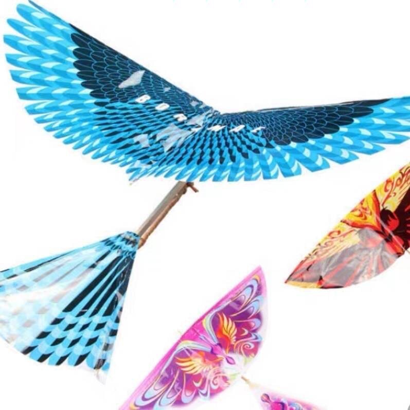Cometa de pájaros voladores para niños, banda de goma elástica, alimentada por pájaros voladores, juguete divertido, regalo, Color aleatorio, creativo, nuevo, 1 unidad