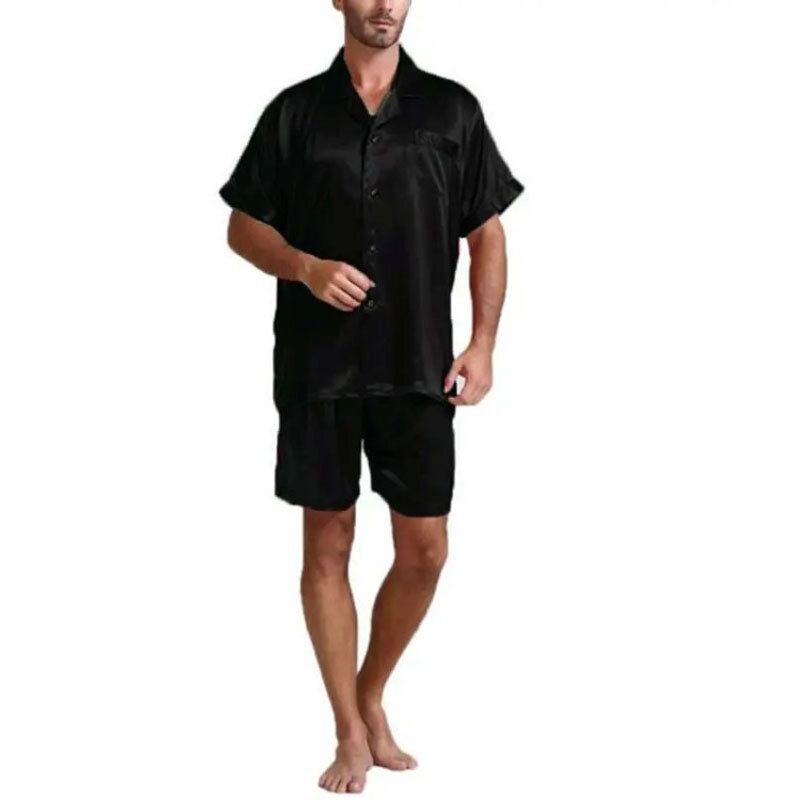 Ensemble pyjama d'été pour hommes, chemise à manches courtes, Short, ensemble 2 pièces, vêtements de maison doux et confortables, combinaison en tissu de couchage, MY949