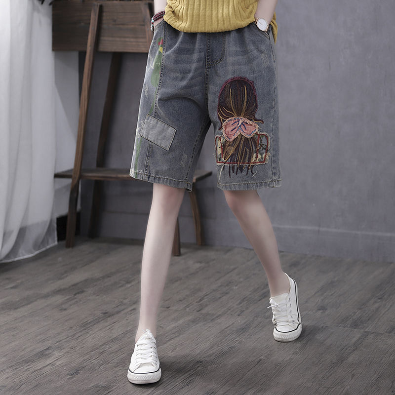 Pantalon court en Denim pour femme, surdimensionné, mode coréenne, bas de jupe en Jean, Baggy urbain cybery2k, streetwear