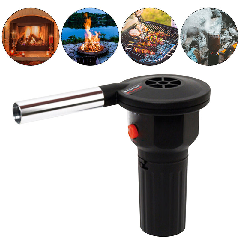 Portable Electric Blower For Indoor Stoves Fireplaces Wood-burning Stoves Outdoor Camping Barbecue Hair Dryer Fire Starting Tool