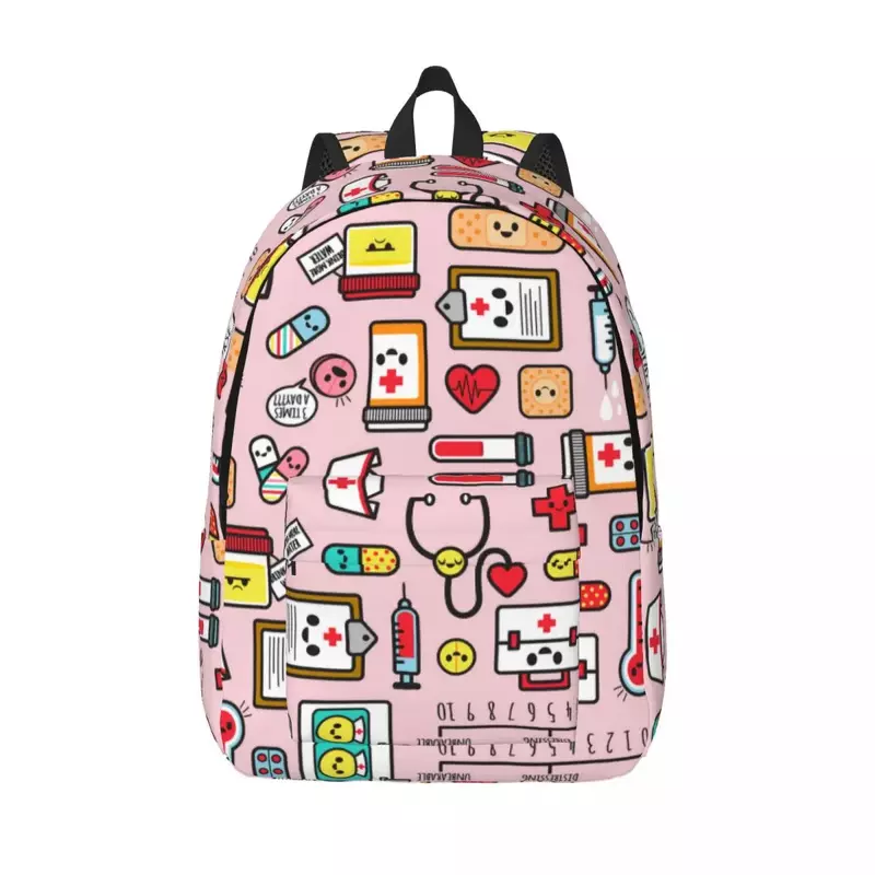 Backpack for Kindergarten Primary School Student Enfermera En Apuros Doctor Nurse Health Bookbag Boy Girl Kids Daypack