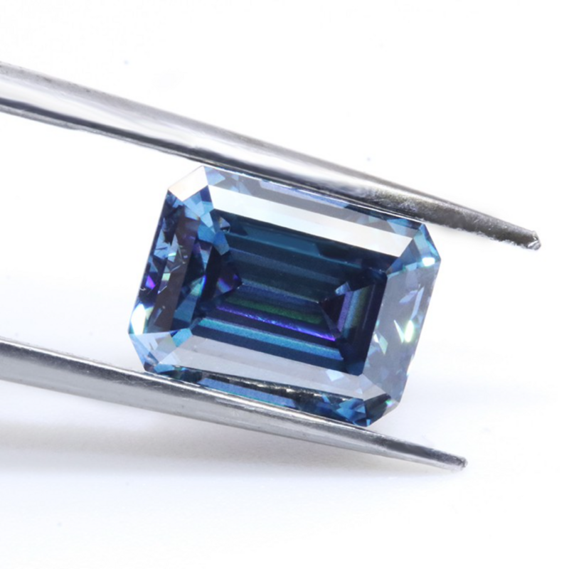 1ct - 3ct rare azul moissanite pedra solta excelente corte colorido moissanite com gra jóias por atacado