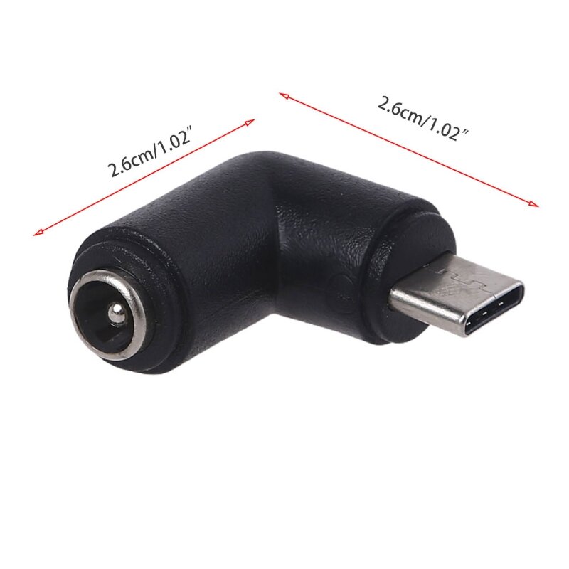 YYDS 90 Degree USB Type-C Male to Female Adapter Support 5.5x2.1mm Elbow Adapter