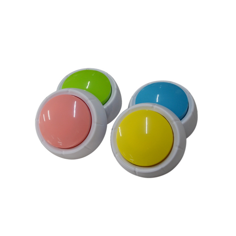 黄色のプラスチックサウンドボックス、録音可能な音声サウンドボタン、通信ボタン、パーティー用品、ブザーの防音