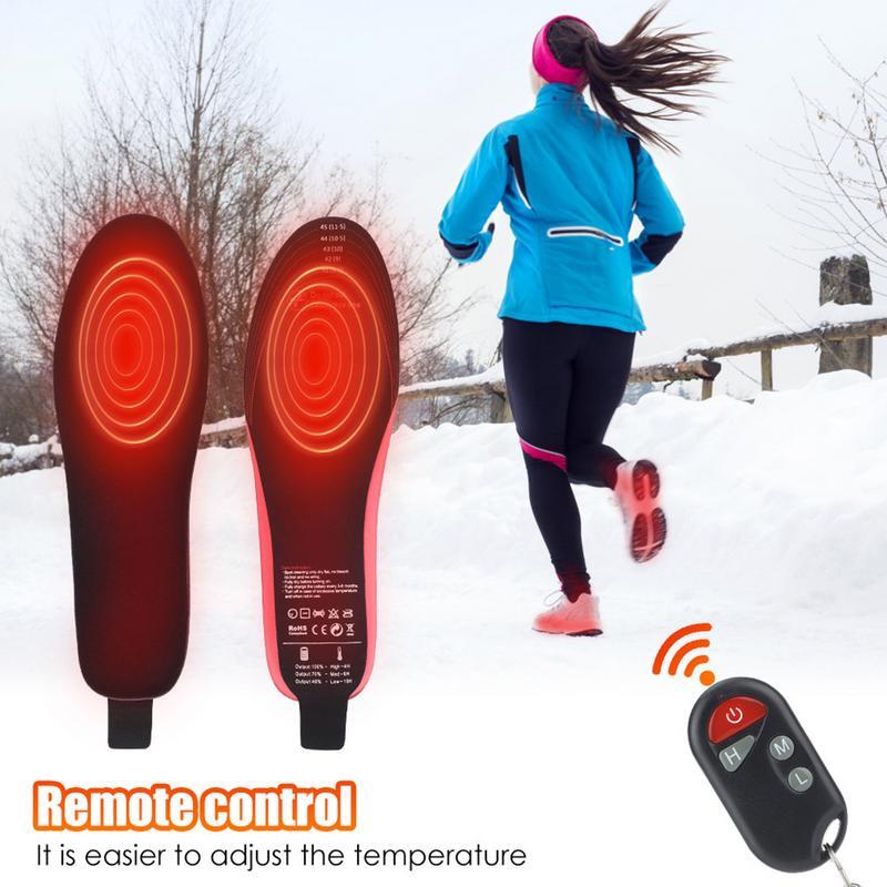 Calçado elétrico aquecido Palmilhas, recarregável pé aquecedores, temperatura ajustável, Esqui, caça, Camping