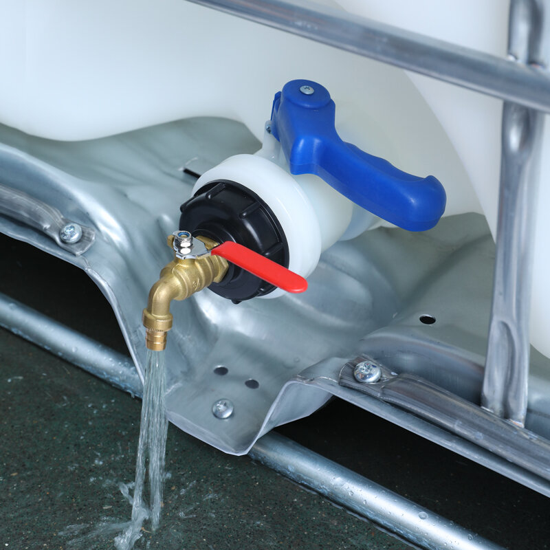 Adattatore rubinetto serbatoio IBC 1/2 "3/4'' connettore filettato grosso parti di ricambio valvola di ricambio rubinetto acqua in ottone metallo vendita calda