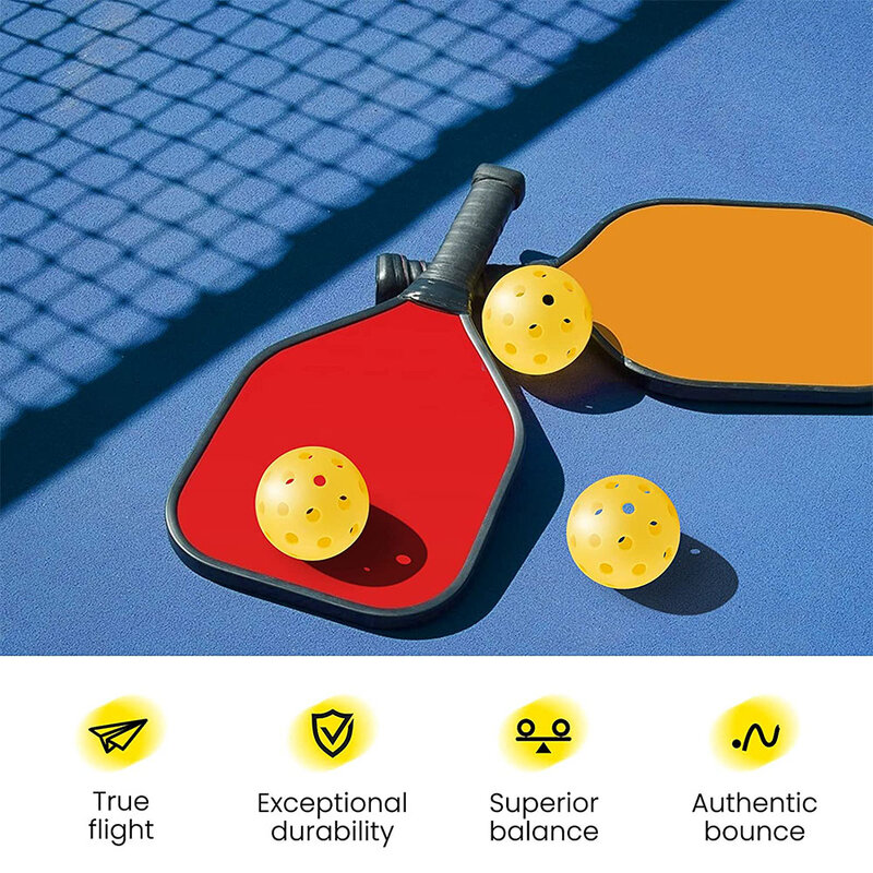 12 pacote de bolas de pickleball para esportes ao ar livre ou indoor pickle ball conjunto durável duro salto pelota padel raquete praia tênis