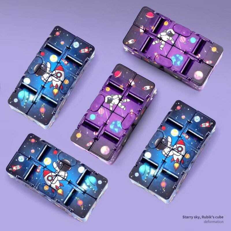 Infinity Magic Cube langit berbintang mainan Puzzle persegi empat sudut mainan labirin anak-anak dewasa dekompresi santai pegangan tangan untuk menambahkan