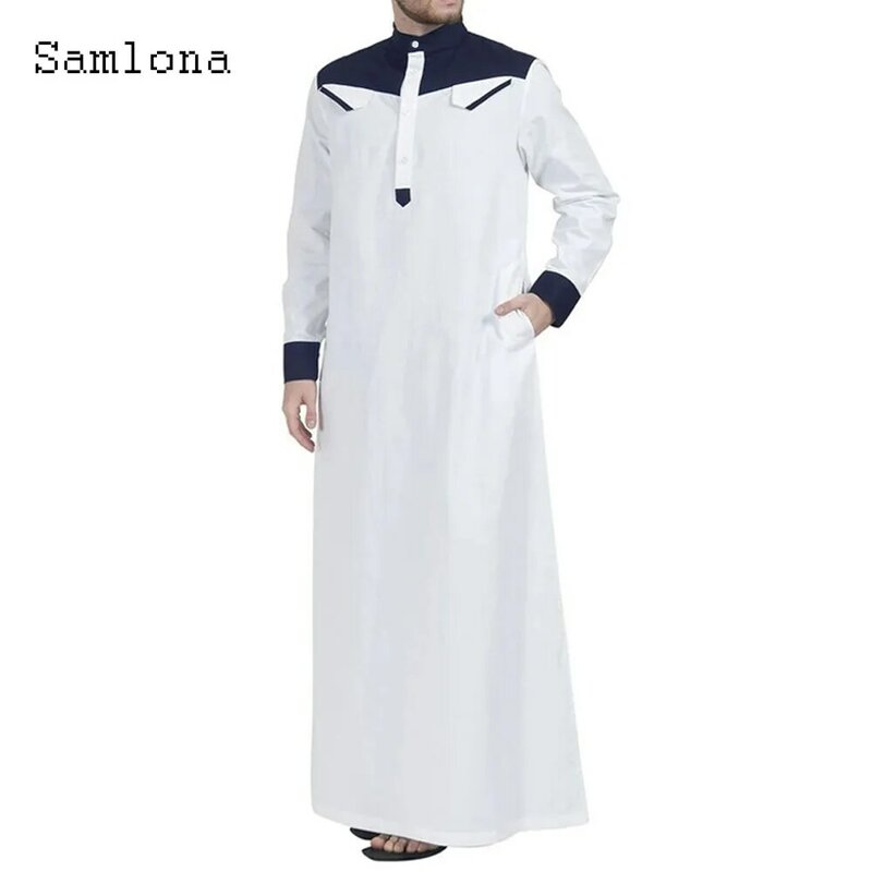 Túnica muçulmana de retalho masculina, Jubba Thobe, Arábia Saudita Kaftan Pour Homme, Abaya, camisas longas islâmicas, vestido de moda, 2023