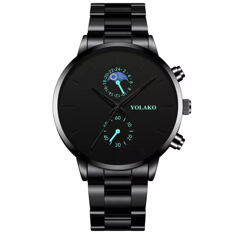 Relógio de quartzo de aço inoxidável masculino, Relógios simples do negócio, moda luxuosa, quente