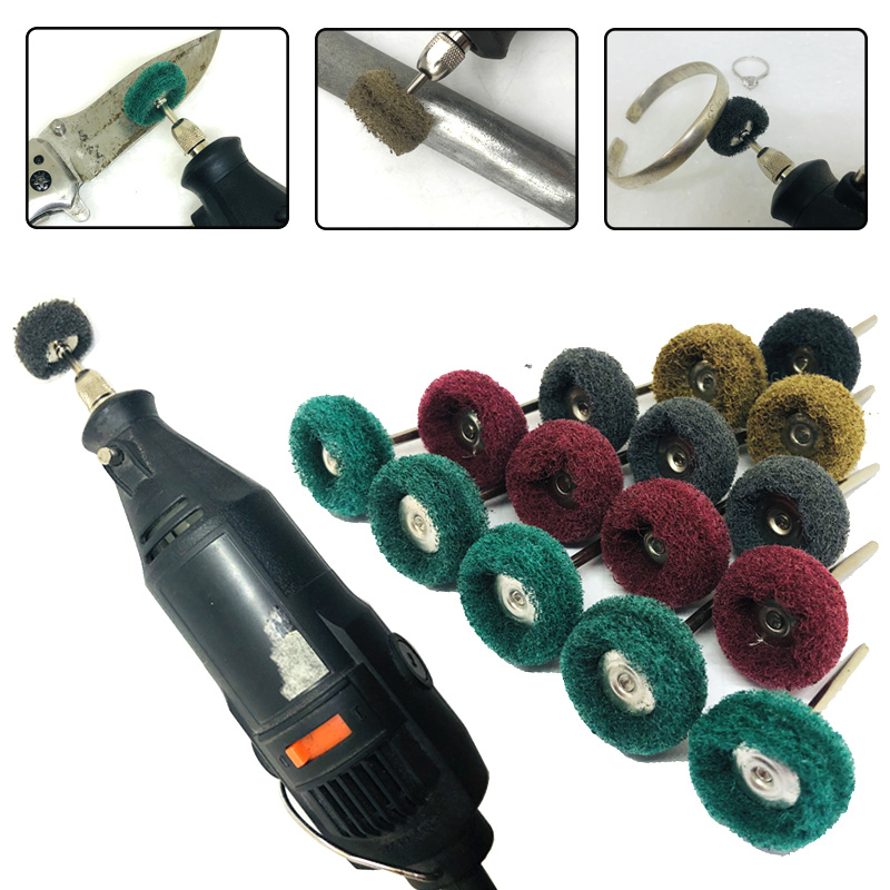 1 confezione Nylon Mini trapano spazzola abrasiva 2.35mm 3mm gambo lucidatura lucidatura ruota rimozione ruggine per Dremel accessori per utensili rotanti