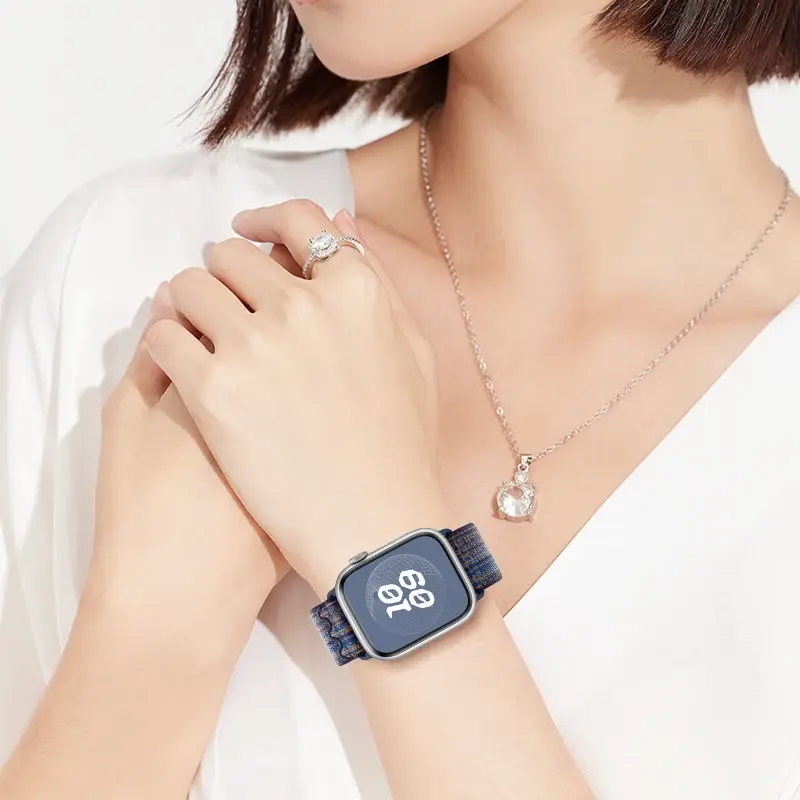 Apple Watch用ナイロンストラップ,iwatchシリーズ7 6 5,SE, 8ストラップ,49mm, 44mm, 40mm, 45mm, 41mm 42mm