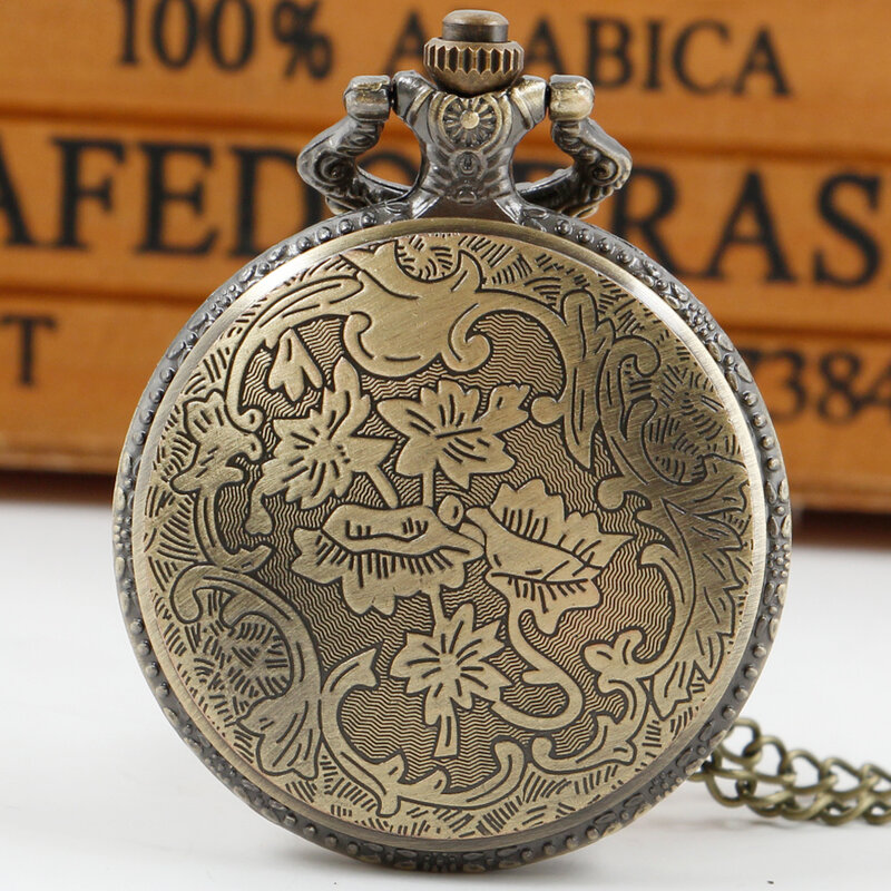 Relógio de bolso feminino de quartzo oco, colar Steampunk, FOB, presentes vintage, Dropshipping