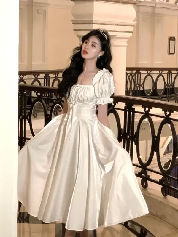 Abito da sera da sera bordeaux Vintage francese donna 2023 estate elegante abiti da ballo romantici abiti da laurea coreani a-line
