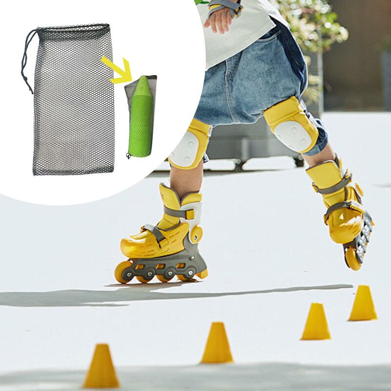 Mesh Bag for Skating Cones Organizer Bag for Roller Skating Roller Skate Cones Football Mini Sports Cones Traffic Road Cones