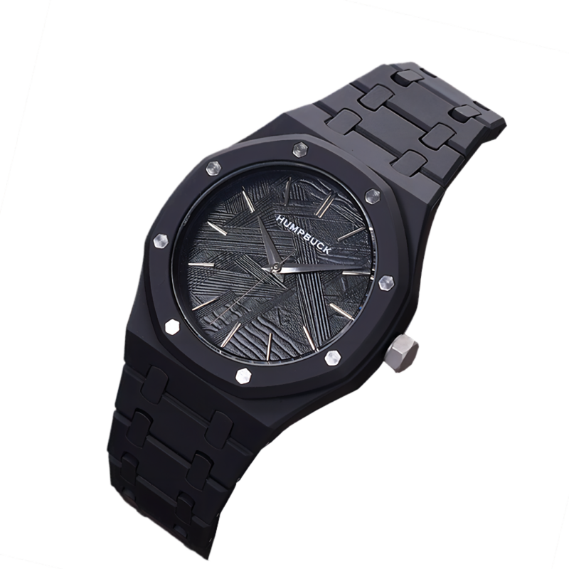 Модные мужские часы HUMPBUCK с круглым циферблатом, кварцевый механизм, водонепроницаемый браслет из нержавеющей стали, минеральное стекло для делового и повседневного использования