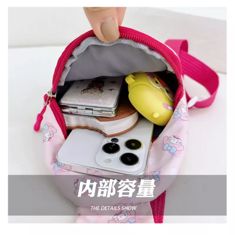 Новинка 2024, Детская сумка Hello Kitty, симпатичная нагрудная сумка с мультипликационным рисунком для мальчиков и девочек, модный рюкзак через плечо