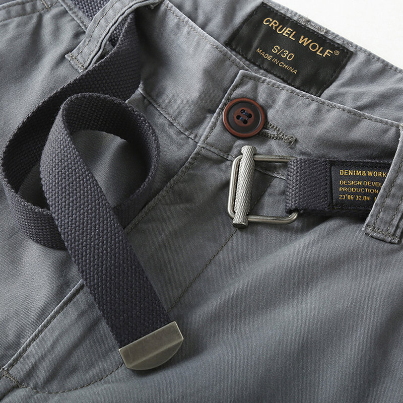Short cargo gris pour homme, pantalon court d'été, mode décontractée, couleur unie, pour documents, astronomique