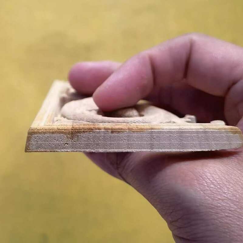 Calcomanía de marco de trabajo de aplique largo tallado en madera, 13x7cm