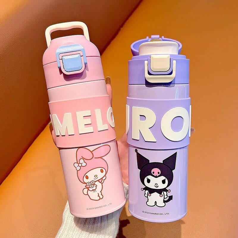 Sanrio Thermos Mug Kuromi My Melody Cartoon 316 Stainless Steel Portable Water Cup Travel Water Bottle Kawaii Cups Kids Gift