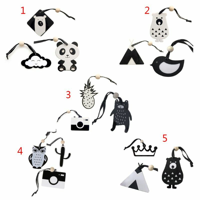 Black White Visual Stimulated Early Education Baby Fitness Rack Stroller Hanging