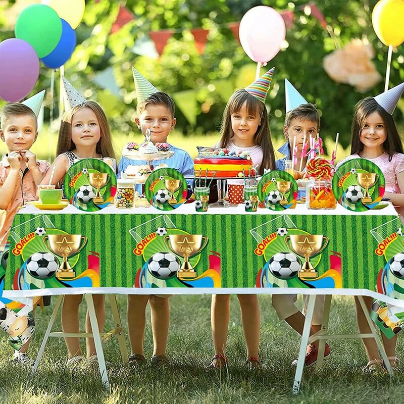 Fußball Fußball Geburtstags feier Dekoration Jungen Einweg geschirr Ballon Tasse Platte Tischdecke Kinder Baby party Party liefert