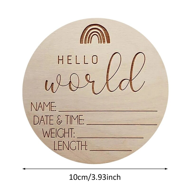 Arc-en-ciel Hello World pour annonce de naissance de bébé, 5 pièces, states en bois, cadeau pour nouveau-né, accessoire photo
