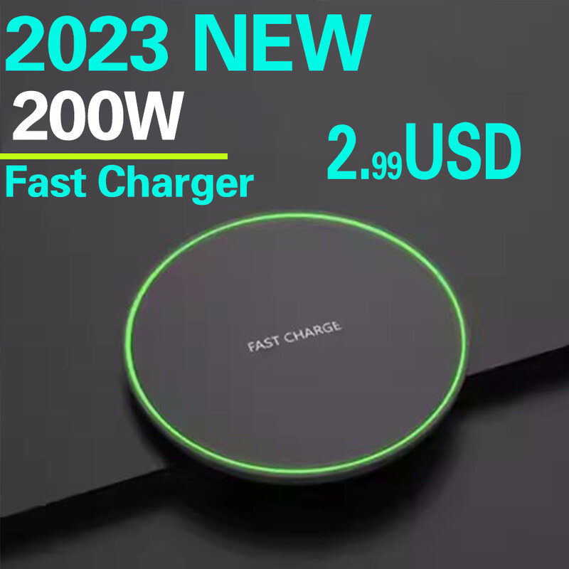200W Wireless Charger Pad For iPhone 14 13 12 11 Pro XS Max Induction Fast Wireless Charging Station For Samsung Xiaomi Huawei