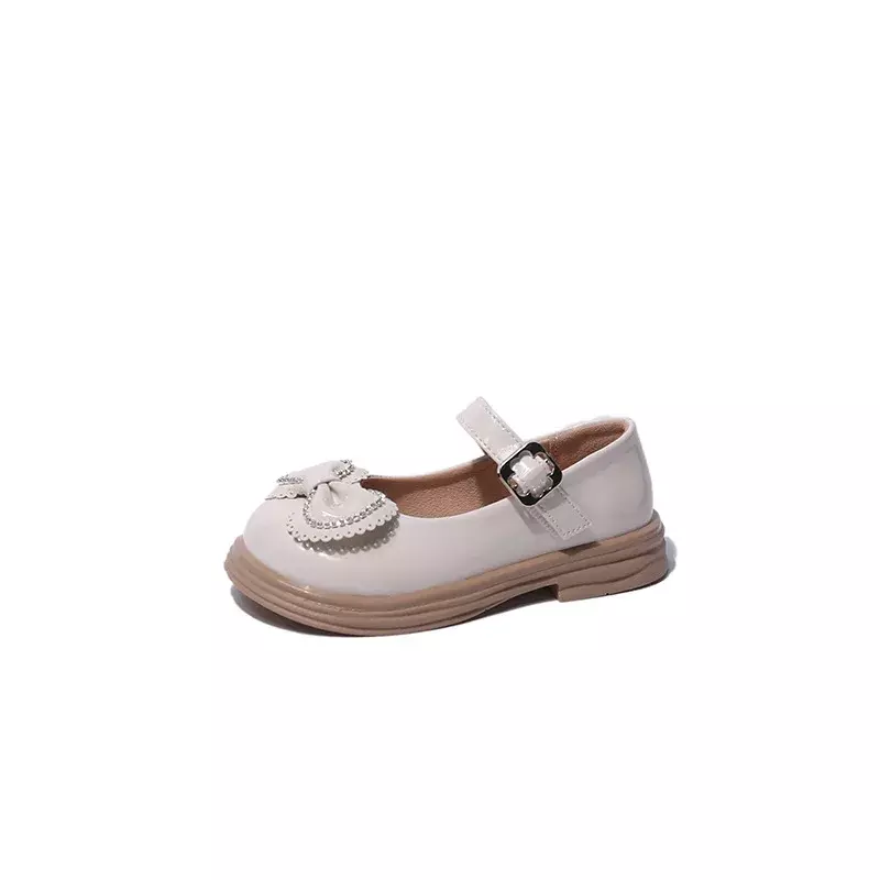 Zapatos de princesa para niñas, zapatos individuales de cuero Pu con lazo dulce, cómodos, antideslizantes, suaves, a la moda, H638
