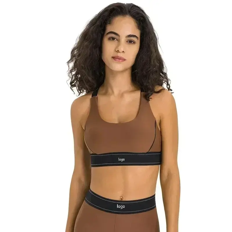 Al Broek Voor Vrouwen Crop Tops Contrast Kleur Elastische Taille Sport Panty Hoge Elasticiteit Afslanken Training Fitness Yoga Set