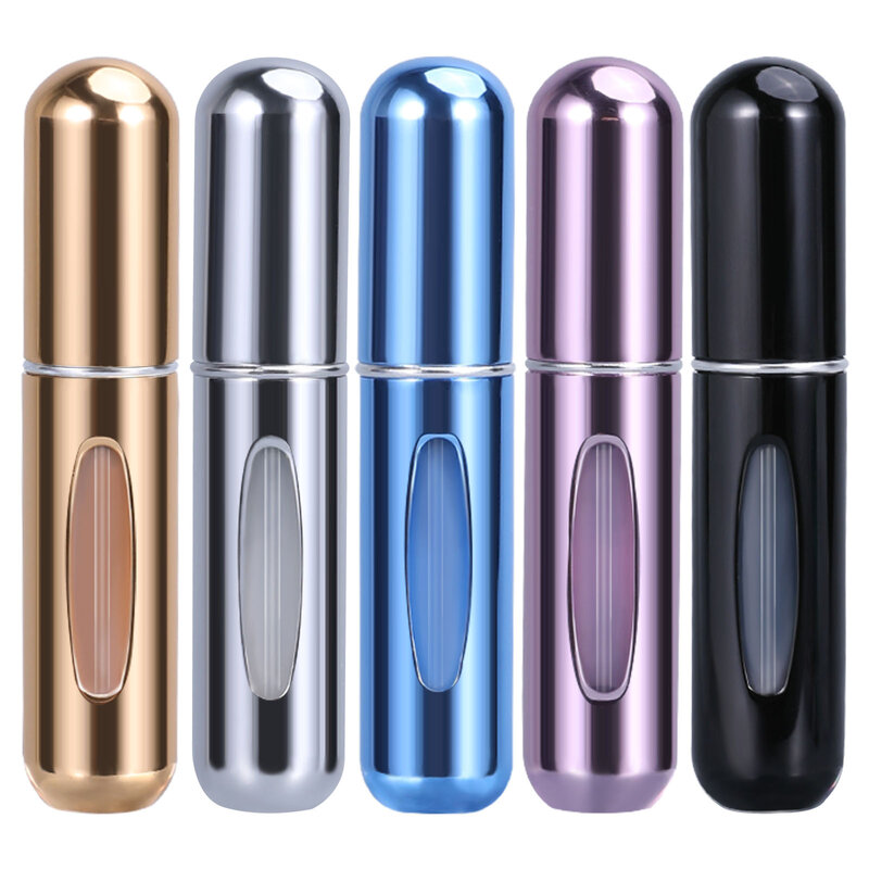 Atomizador de Perfume recargable, minibotella de aluminio para viaje, 5/8ml