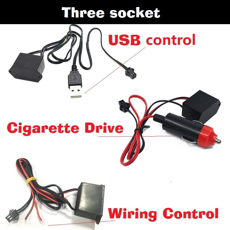 ขายร้อน1M/2M/3M/5M รถภายในไฟ LED Strip ตกแต่ง Garland เชือกลวดหลอดสายยืดหยุ่นนีออนไฟ USB ไดรฟ์