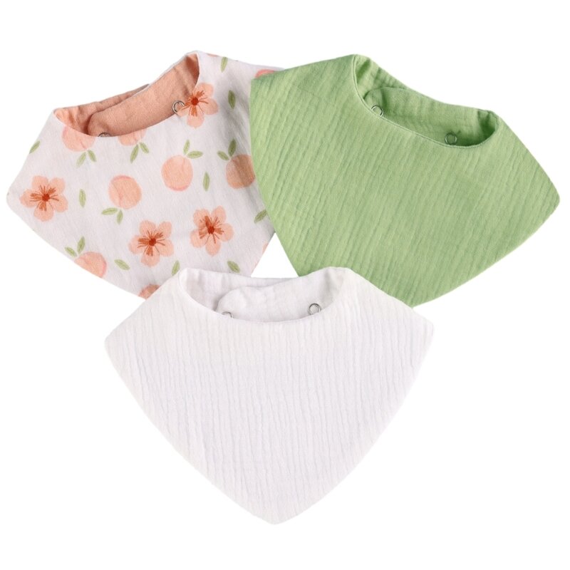 Atmungsaktive Baby-Lätzchen mit Schal, saugfähige und langlebige Lätzchen für Jungen und Mädchen, Neugeborene-Lätzchen mit QX2D