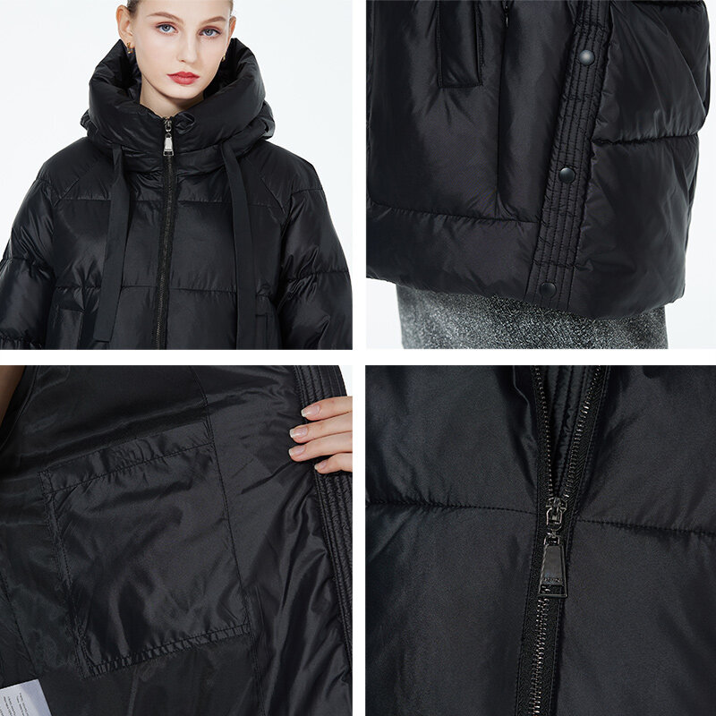ICEbear Куртка женская оверсайз 2023 короткая с капюшоном модный GWD3731I