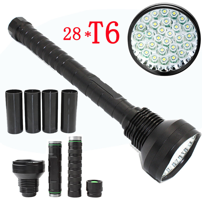 Powerful 30000LM 28x  XML T6 LED Flashlight Tactical Torch Lamp lantern For self defense Emergency light Camping exploration