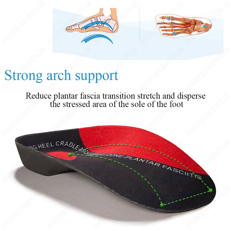 VTHRA-Inserção de Sapato Ortopédico, Suporte de Arco Duro, Metade Palmilhas para Sapato Sola, Salto Fixo, Almofada Ortopédica, 3,5 cm