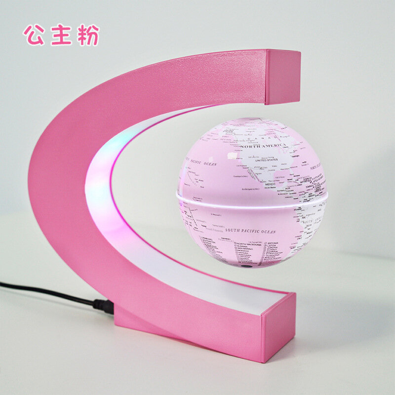 3-zoll Magnetische Levitation Globus Ausgesetzt Prinzessin Pulver 3d Drei-dimensional Autorotation Leucht Schwarz Technologie Ornamente
