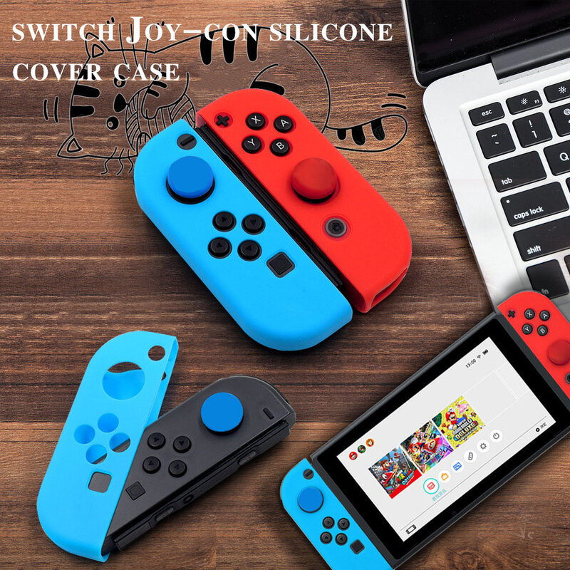 Untuk saklar Joycon kasus menangani casing silikon untuk Ns saklar pengendali perlindungan untuk Nintendo Switch Oled Penggantian aksesoris