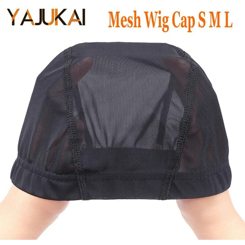Glueless Mesh Dome Cap For Wig Making Stretchable Dome Mesh Lace Front Wig Caps For Women Wig Net Cap With Adjustable Strap 1Pcs