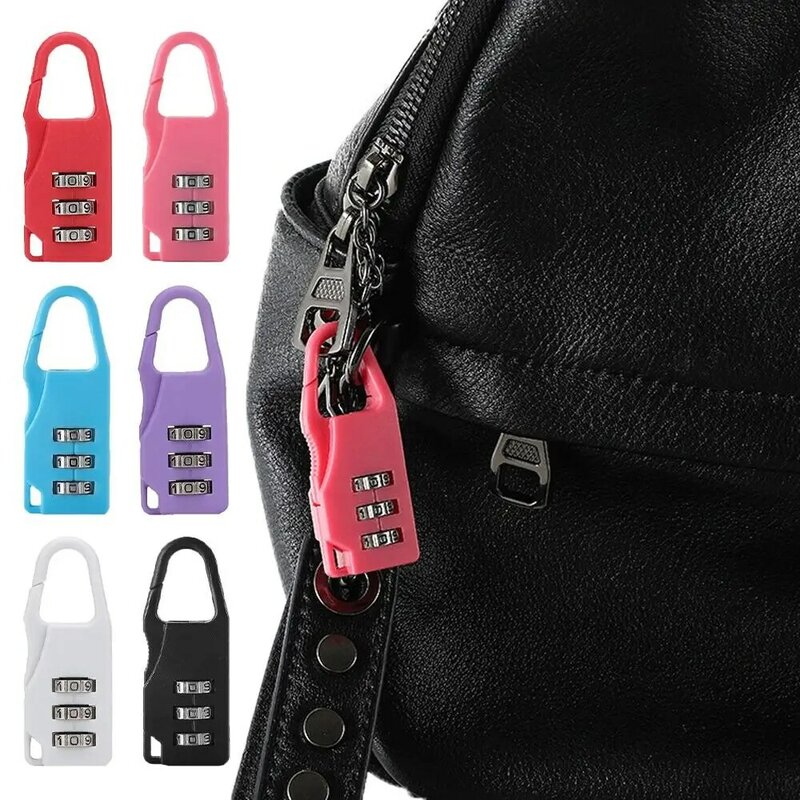 Multifunctional Password Combination Lock 3 Dial Digit Suitcase Lock Anti-Theft Handbag Trolley Case Padlock