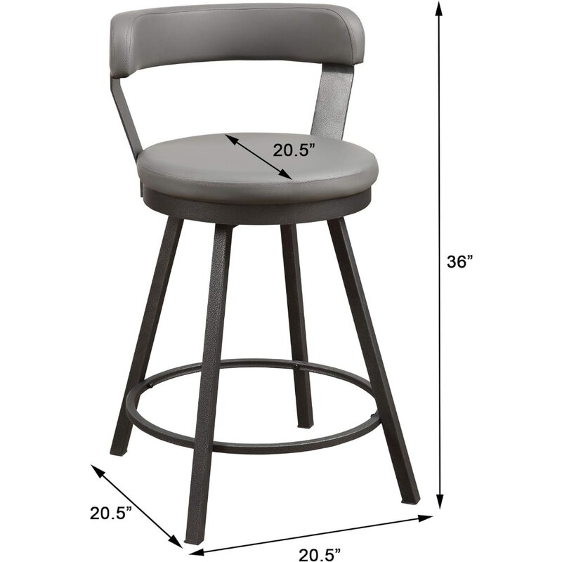 Стул для кафе 25 в SH, вращающийся стул с высокой стойкой (набор из 2), серая мебель для кафе