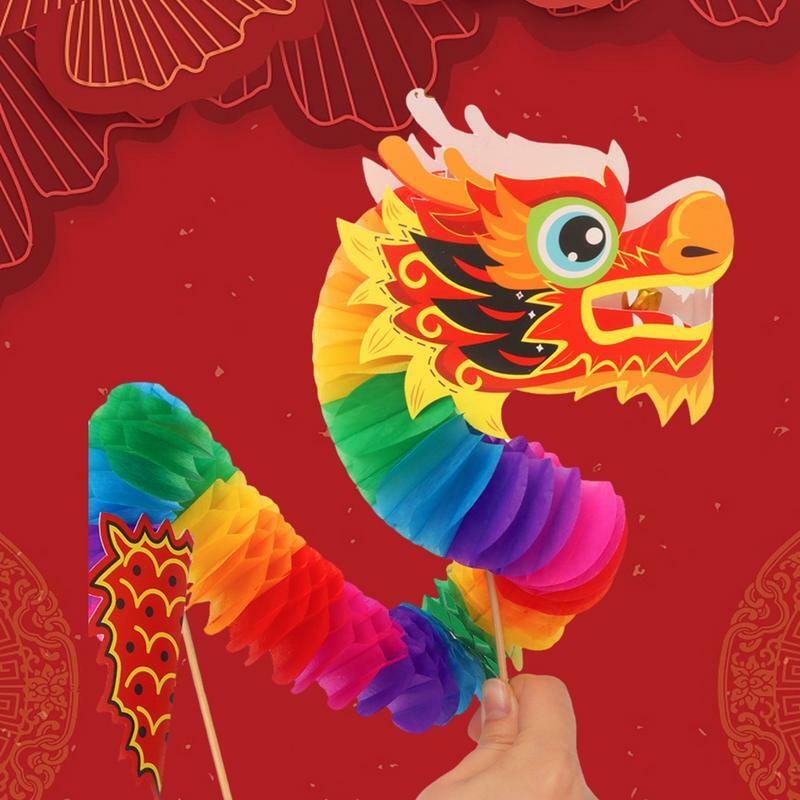 Dekorasi Tahun Baru Imlek buatan tangan kreatif Tahun Baru kertas Naga Tahun Naga DIY Kit boneka dekorasi pesta Tahun Baru