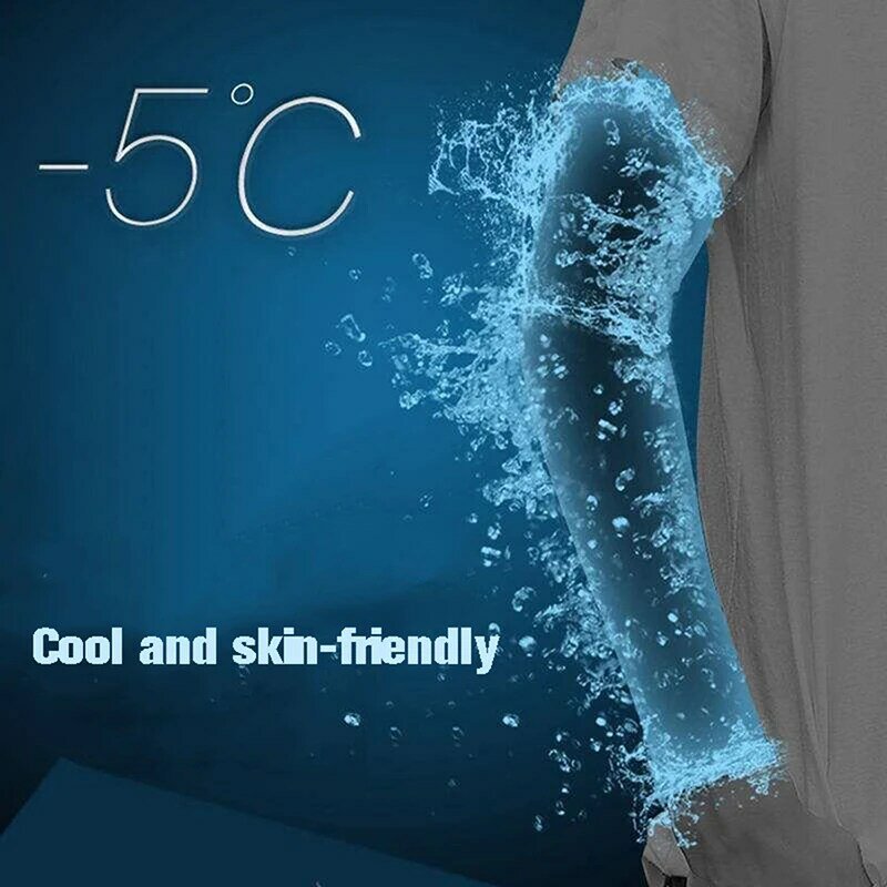 Luvas do braço do esporte ao ar livre, Proteção UV do sol, Luvas frescas do gelo com o punho de 5 dedos, 1 par