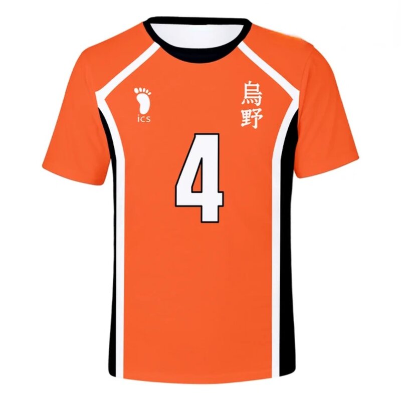Haikyuu-camisetas de manga corta para hombre y mujer, camiseta 3D, uniforme de equipo de voleibol, ropa de entrenamiento, camiseta informal con estampado