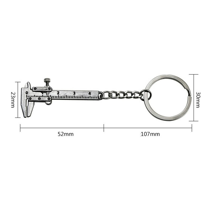 Portable 0-4cm Mini Vernier Calipers Keychain Measuring Gauging Tools Key Ring Style Simulation Model Ruler Vernier Caliper